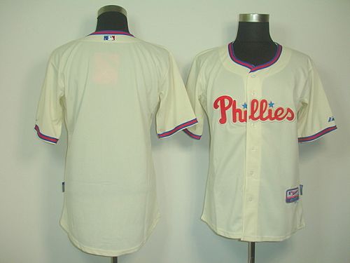 Phillies Blank Cream Cool Base Stitched MLB Jersey